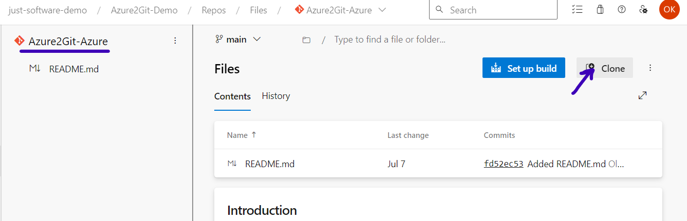 Azure DevOps repo url