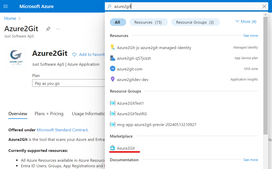 Azure2GitMarketplace