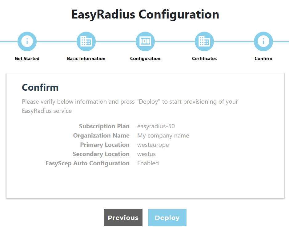 EasyRadius wizard step 2