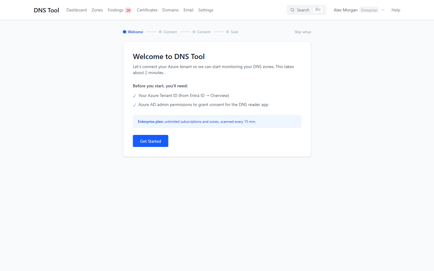 Setup wizard, step 1: what you need before you start, and your plan's limits