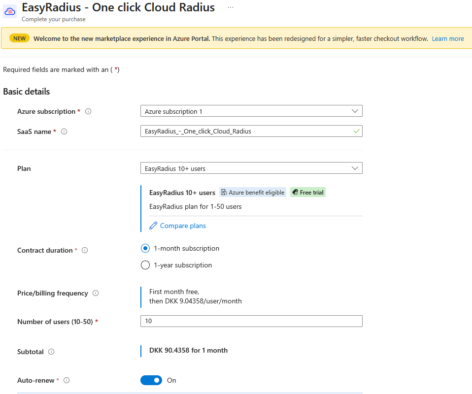 Azure Portal Signup