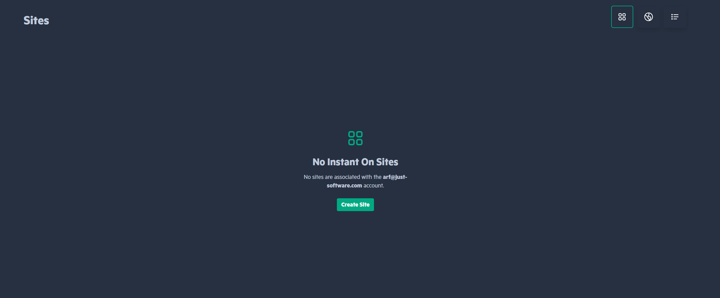 Prompt to create a new site